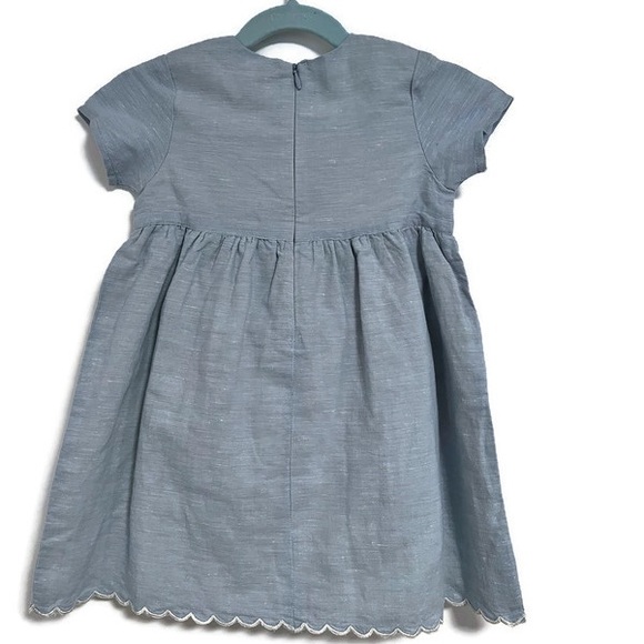 NWT Gap Kids linen/cotton dress, 12-18 months Butterfly eyelet, w/ diaper cover. - Picture 3 of 15